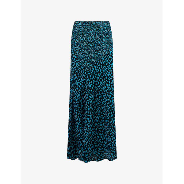 Ro&Zo Graphic-print high-rise woven midi skirt