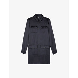 The Kooples Patch-pocket button-down woven mini dress | THE KOOPLES