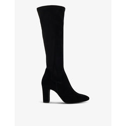 Dune Simple stretch block-heel suede knee-high boots | Dune