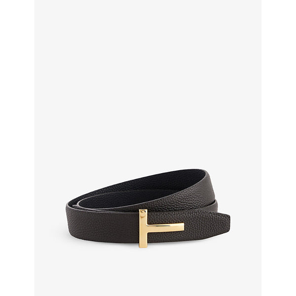 Tom Ford Logo-Buckle Reversible Leather Belt