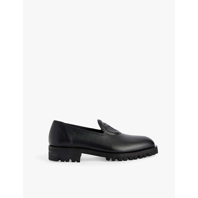 Telfar Embossed-logo treaded-sole leather loafers | Telfar