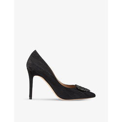 Lk Bennett Luella heart-crystal satin heeled courts