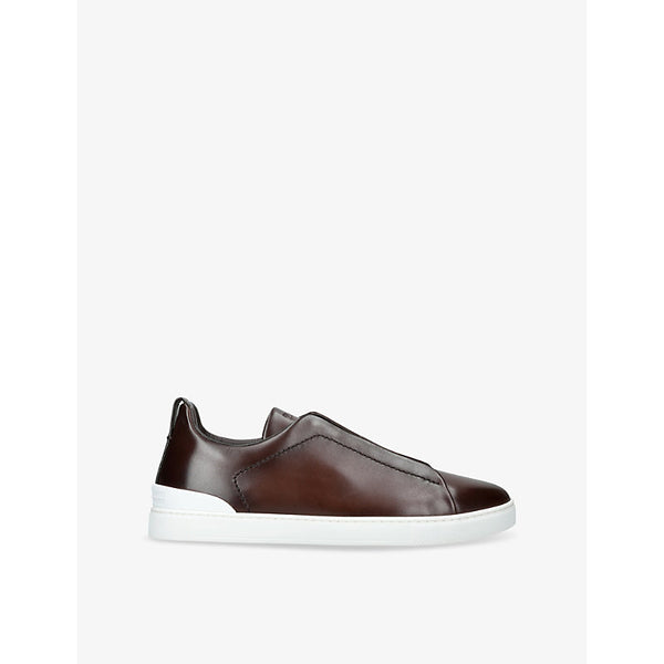 Ermenegildo Zegna Triple Stitch Panelled Leather Low-Top Trainers