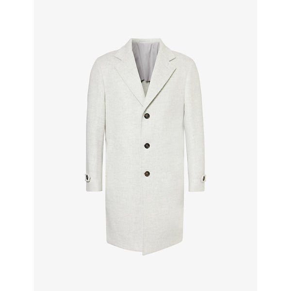 Eleventy Notch-lapel regular-fit wool-blend overcoat