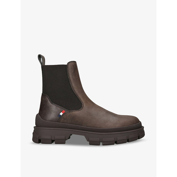 Moncler Hevea logo-embroidered leather Chelsea boots