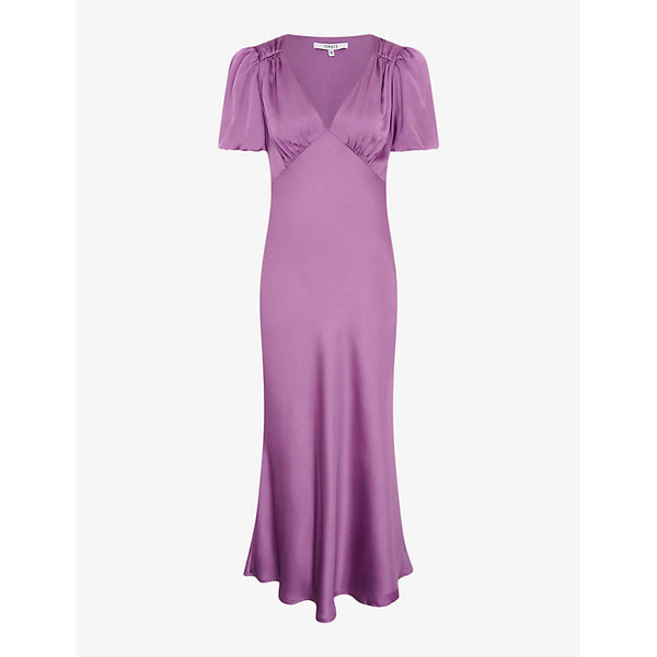  Omnes Rosie puff-sleeve recycled-polyester satin maxi dress