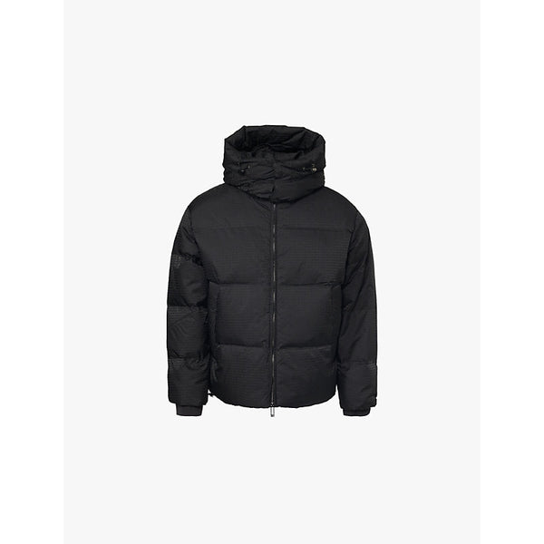 Emporio Armani Brand-print hooded regular-fit shell-down jacket