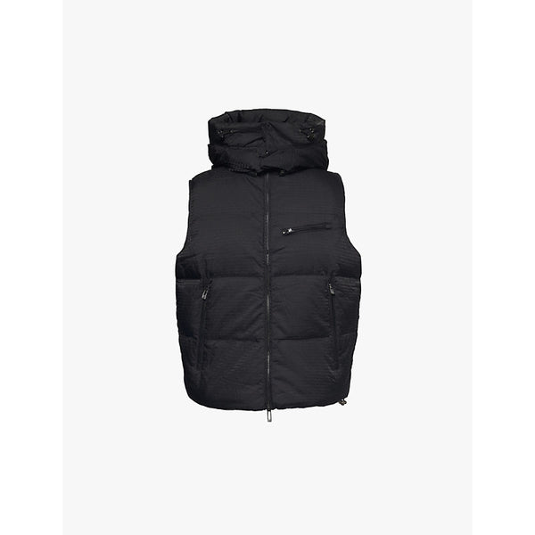 Emporio Armani Hooded zip-pockets regular-fit hooded shell-down gilet