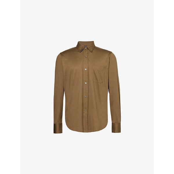 Tom Ford Button down-collar slim-fit silk and cotton shirt