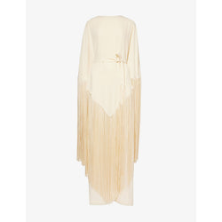 Taller Marmo Bohemia draped fringed crepe-cady kaftan | TALLER MARMO