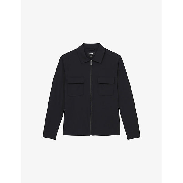 Reiss Ascend patch-pocket woven overshirt