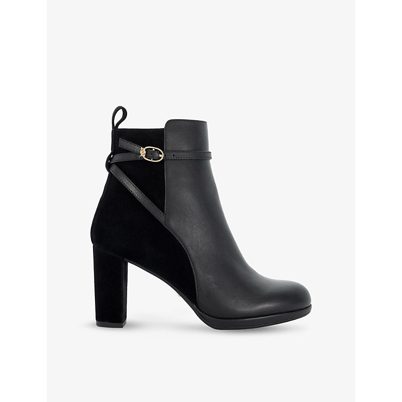 Dune Ottara branded-buckle leather ankle boot | Dune