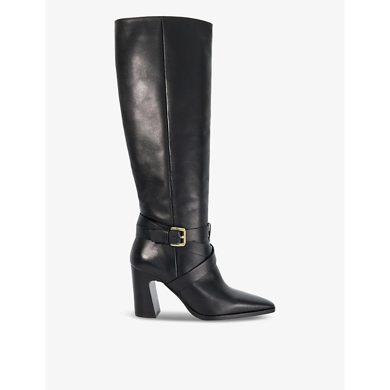 Dune Solanna buckle-strap leather knee-high boots