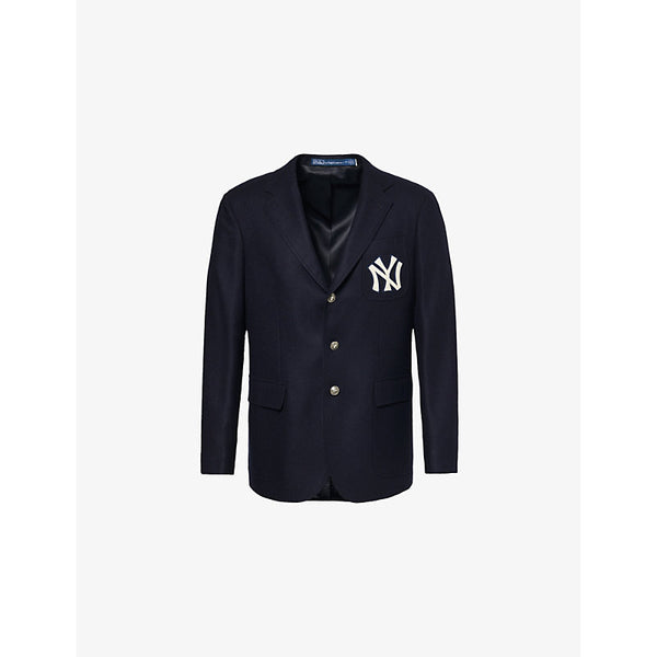 Polo Ralph Lauren x MLB Collection brand-appliqué single-breasted wool blazer