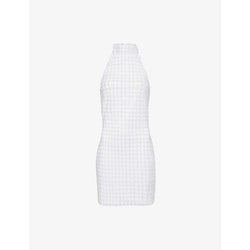 Rotate Birger Christensen Halter-neck beaded mesh mini dress | ROTATE BIRGER CHRISTENSEN