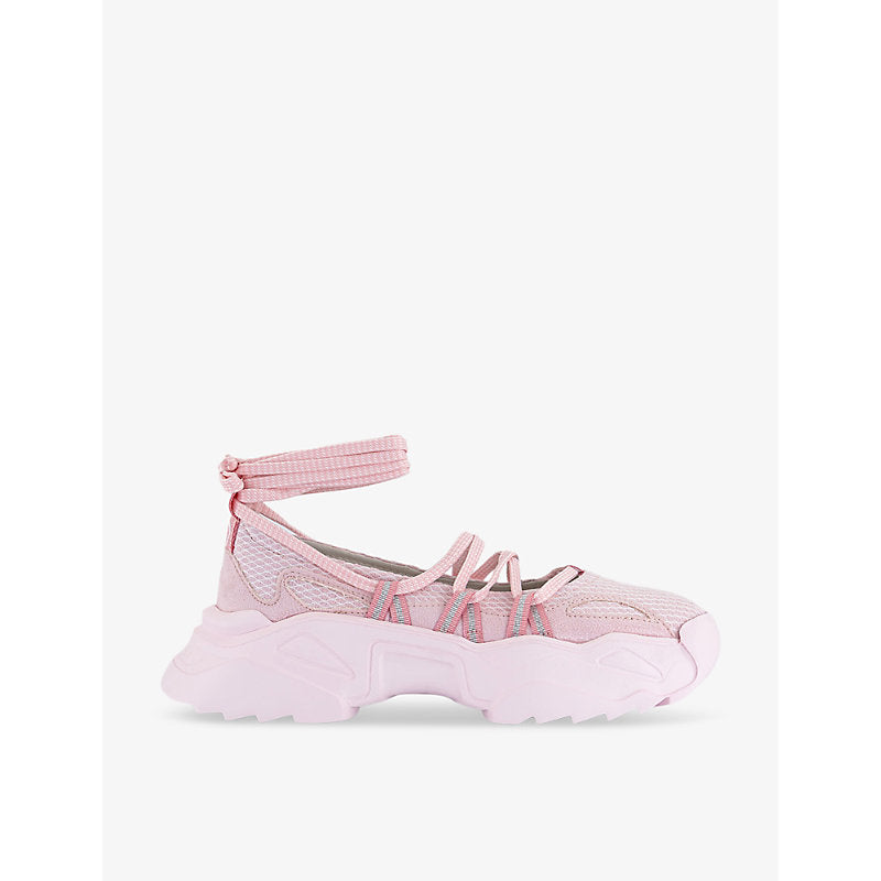 Lazy Oaf Ballet vegan-leather and mesh low-top trainers