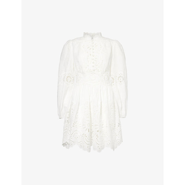 Zimmermann Acacia embroidered stretch-woven mini dress | ZIMMERMANN