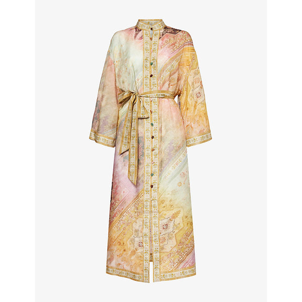 Zimmermann Tallow kimono-sleeve silk midi dress