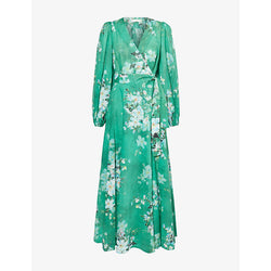 Zimmermann Everley floral-pattern wrap-front cotton midi dress