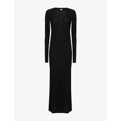 Toteme Cable-knit round neck wool maxi dress | TOTEME