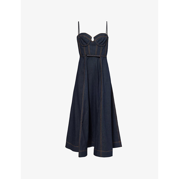 Zimmermann Crush corset denim midi dress