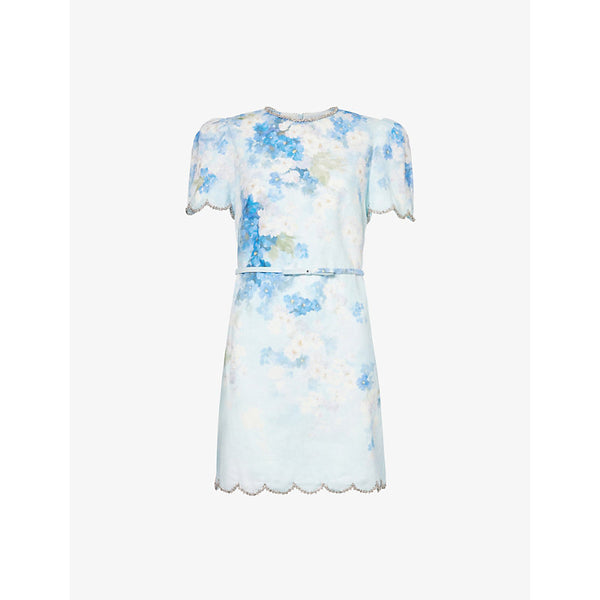 Zimmermann Crush floral-print linen mini dress