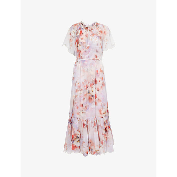 Zimmermann Crush floral-print belted woven midi dress