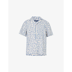  Frescobol Carioca Roberto graphic-pattern short-sleeve linen shirt