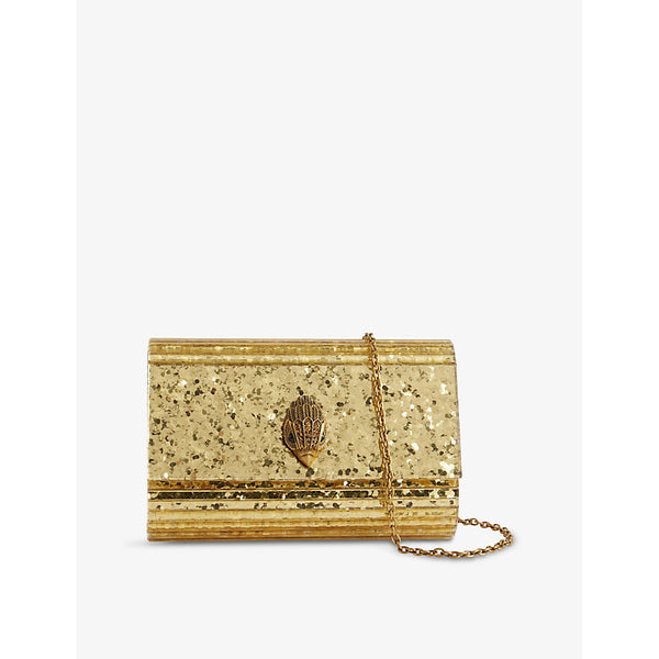 Kurt Geiger London Party Eagle glitter-finish acrylic clutch bag