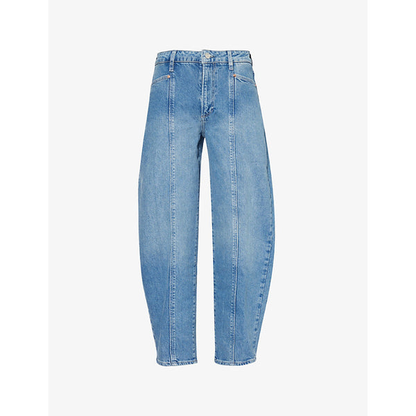 Paige Alexis centre-seam high-rise barrel-leg stretch-denim jeans