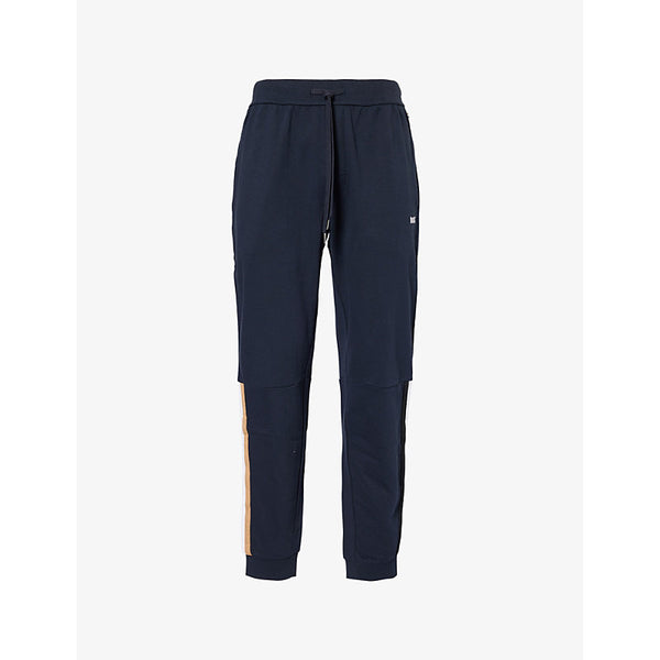 Boss Iconic stripe-trim tapered leg cotton-jersey jogging bottoms