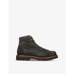 Brunello Cucinelli Cord-panel lace-up suede hiker boots