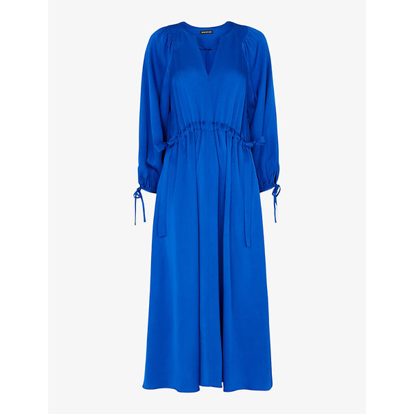 Whistles Molly ruched satin midi dress