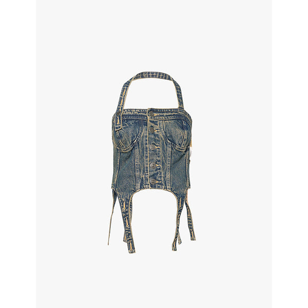 Levis Levi's x Adsb Andersson Bell cropped halterneck denim top