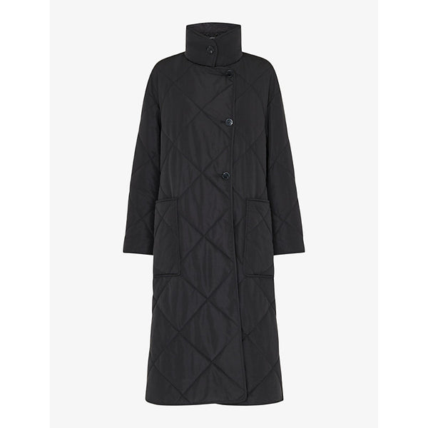 Whistles Alice longline diamond-quilted coat