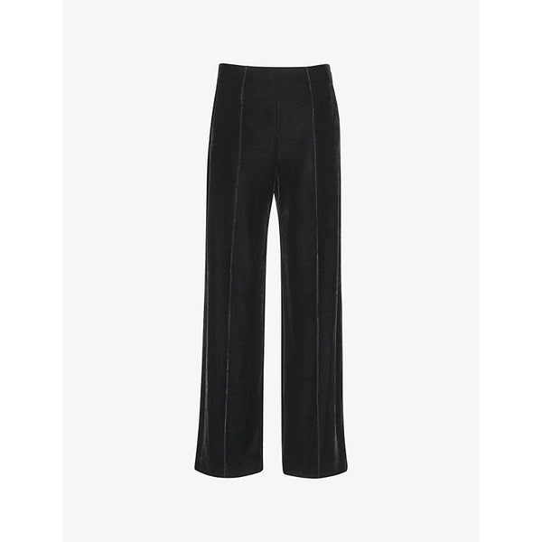 Whistles Wide-leg mid-rise velvet trousers