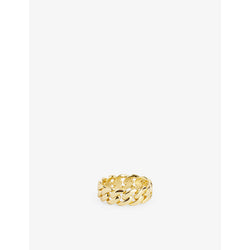 Commonlines Cuban Link 14ct yellow-gold plated sterling-silver ring