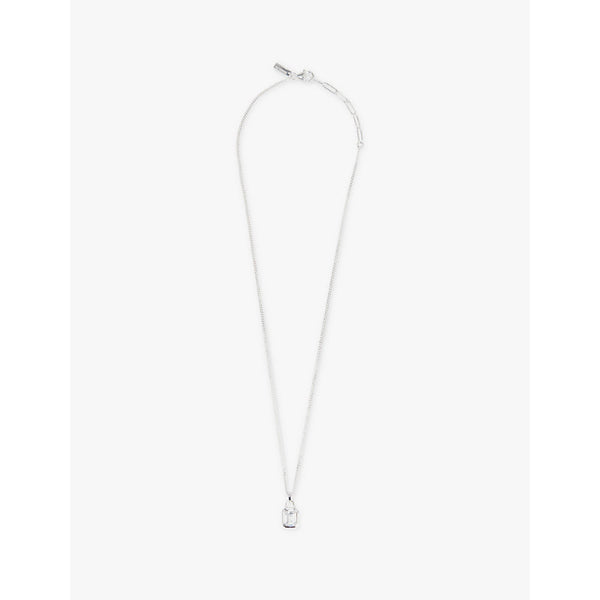 Commonlines Solitaire sterling-silver and cubic-zirconia pendant necklace