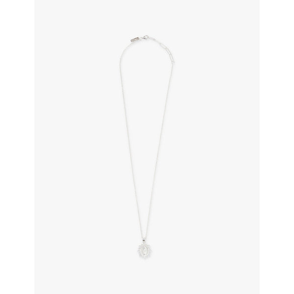 Commonlines Maria 14ct yellow-gold plated sterling-silver and cubic zirconia pendant necklace