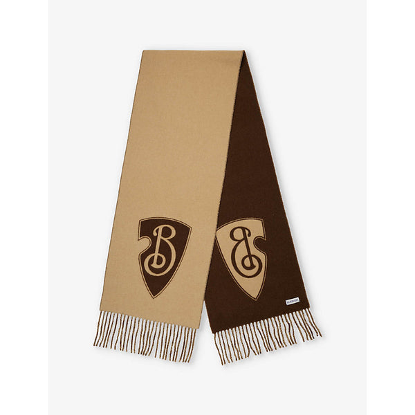 Burberry B Shield Nomad wool and cashmere-blend knitted scarf