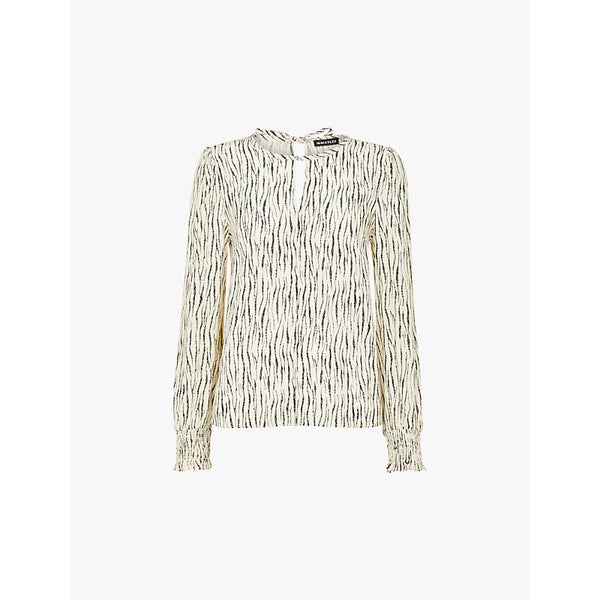 Whistles Shibori stripe-pattern woven blouse