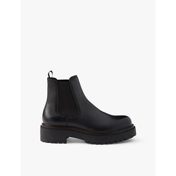 Prada Logo-debossed heeled leather Chelsea boots