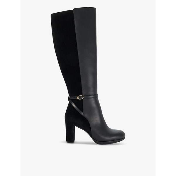 Dune Tariah knee-high block-heel leather boots