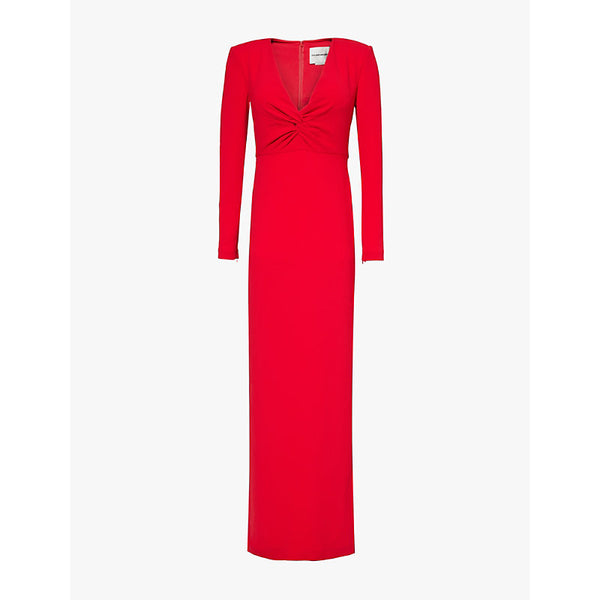 Roland Mouret Knot V-neck cady maxi dress