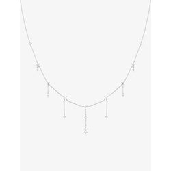 Astrid & Miyu Cosmic Charm 18ct yellow gold-plated recycled sterling-silver and cubic zirconia drop necklace