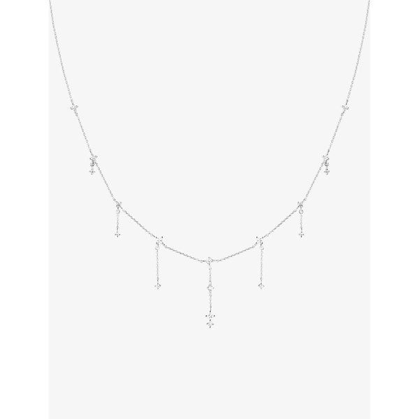 Astrid & Miyu Cosmic Charm 18ct yellow gold-plated recycled sterling-silver and cubic zirconia drop necklace