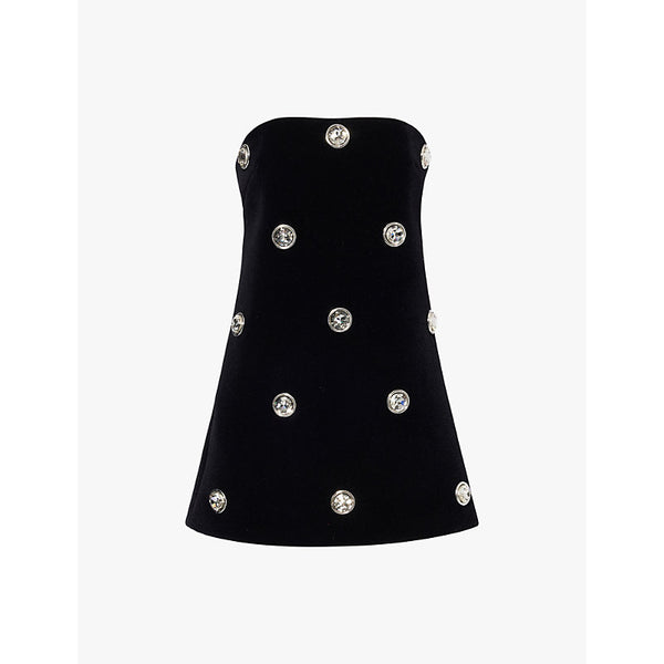 David Koma Crystal-embellished strapless velvet mini dress | DAVID KOMA