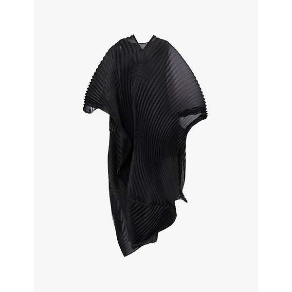 Issey Miyake Wander cape-layer knitted maxi dress | ISSEY MIYAKE