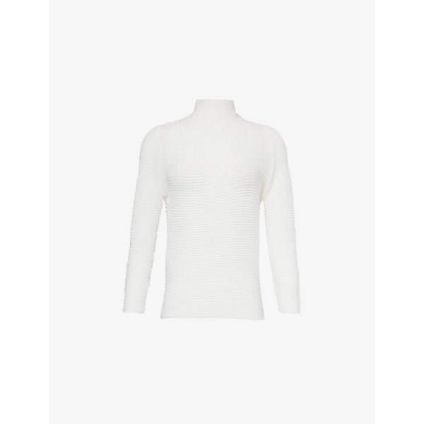 Issey Miyake Wooly Pleats high-neck knitted top