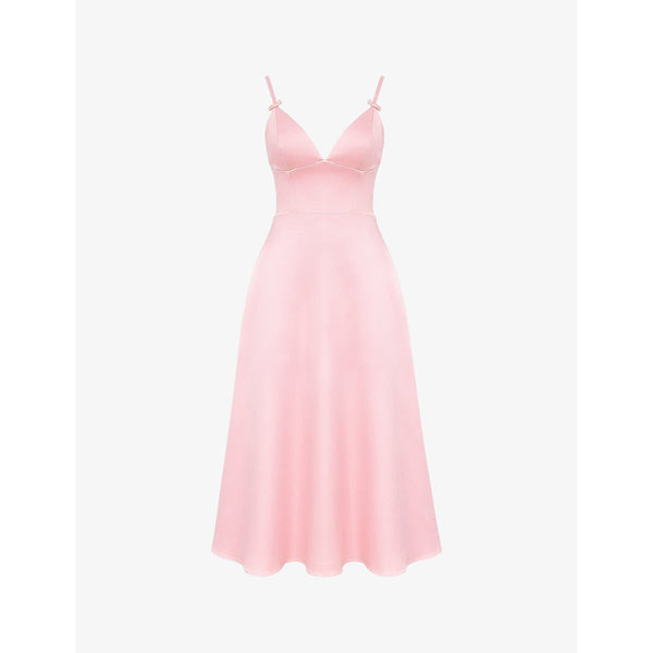 House Of Cb Tiffany bow tie-embellished satin midi dress | HOUSE OF CB